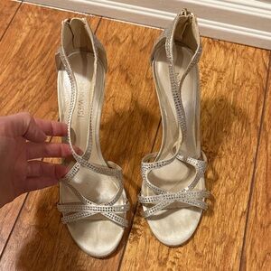 Nine West Glittering Silver Heels